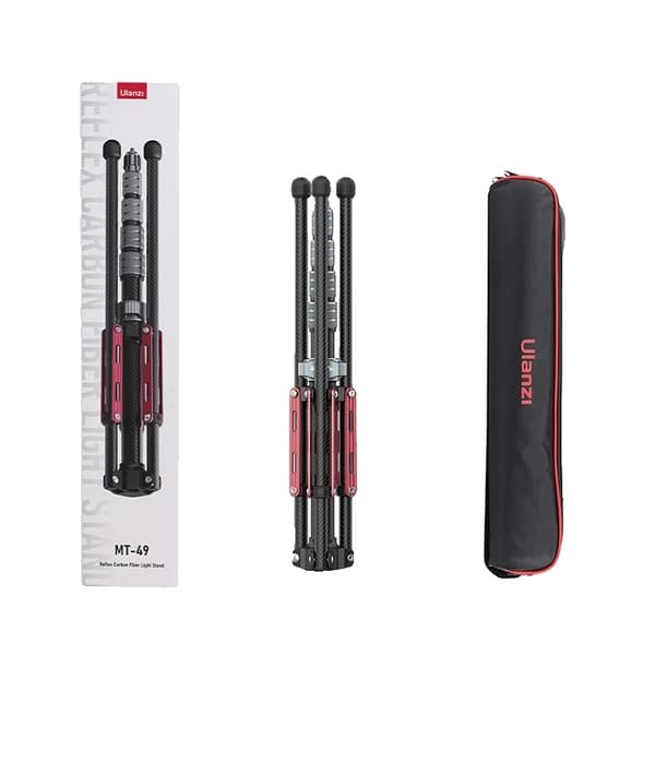 Lättviktsstativ i kolfiber, max 194cm höjd, avtagbar monopod,MT-49