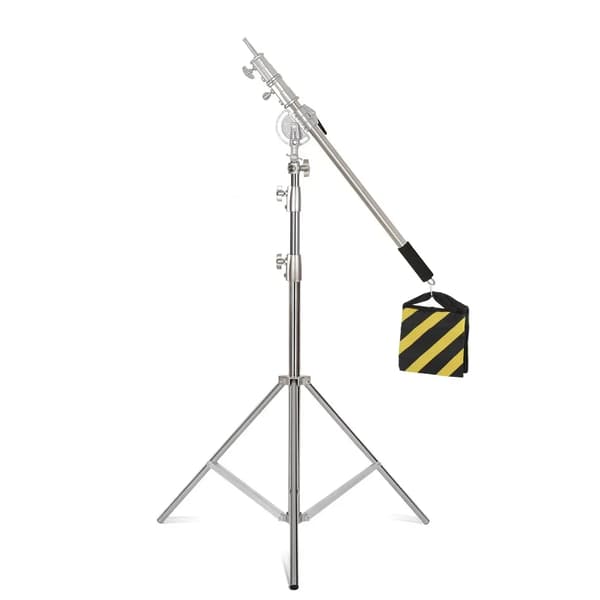Fotostativ, rostfritt stål, 280 cm maximal höjd,Med 2,5 m bom