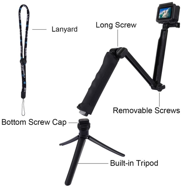 3-veis Selfie Stick GoPro HERO