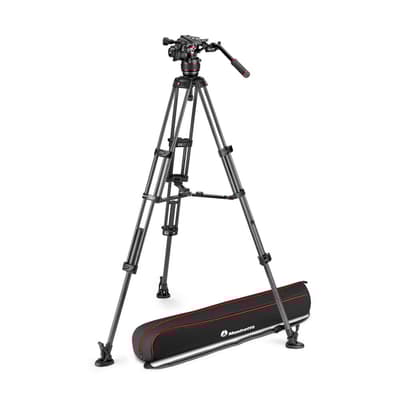 MANFROTTO Stativkit Video Nitrotech 608 + CF Twin MS Midterspreder