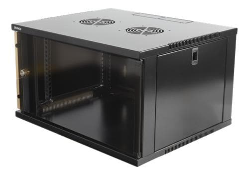 DELTACO 19" cabinet, 6U, 540x450mm, standing or wall mount, glass do