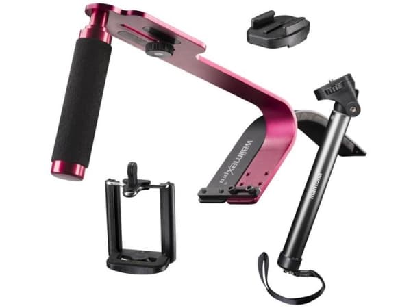 Mantona 20633 Stativsæt 1/4 tomme Sort, Pink Til smartphones og GoPro