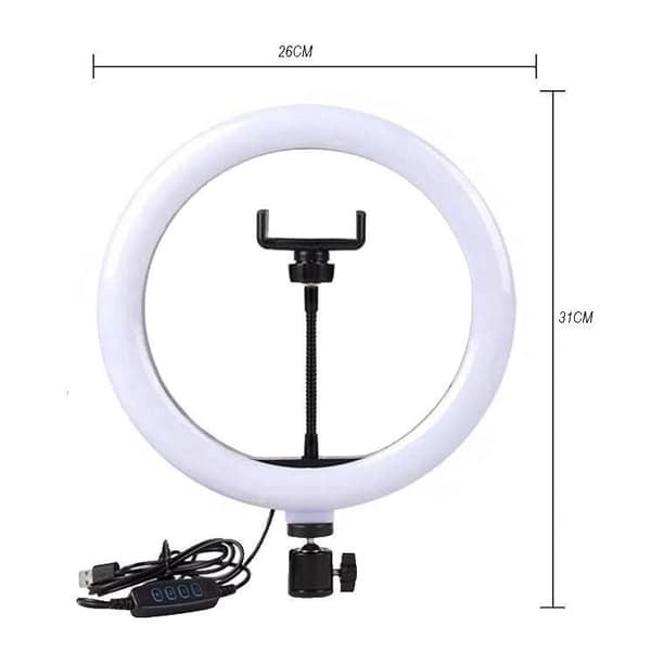 Selfie Lampa LED Ring Light med Ställbart Stativ 50 - 216 cm + Extrafäste för Mobiltelefon + Fjärrkontroll