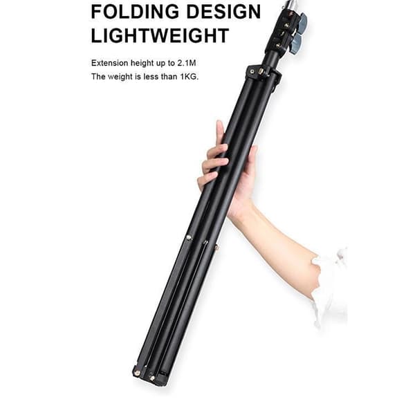 Selfie Lampa LED Ring Light med Ställbart Stativ 50 - 216 cm + Extrafäste för Mobiltelefon + Fjärrkontroll