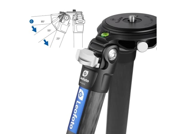 Leofoto LM-324C, 3 ben, Sort, Grå, 145 cm, 1,62 kg