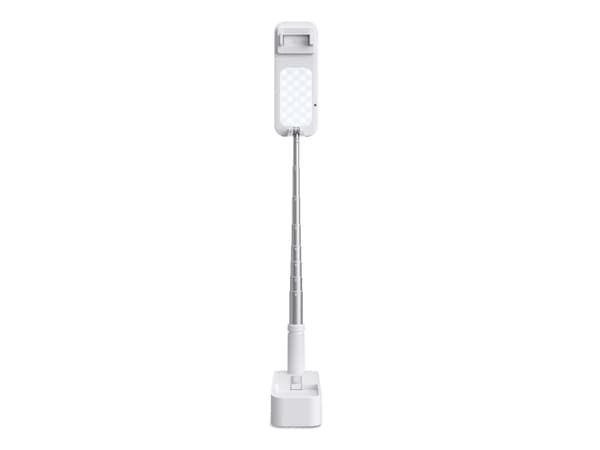 4smarts Selfie Stand LoomiPod Folg, Smartphone, Vit, Varje varumärke, ABS, Gjuten aluminium, Polykarbonat, 360°, 1000 mAh