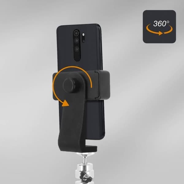360° Roterande Smartphone Skrivbord Stativ LinQ förlängbara ben Silvergrå