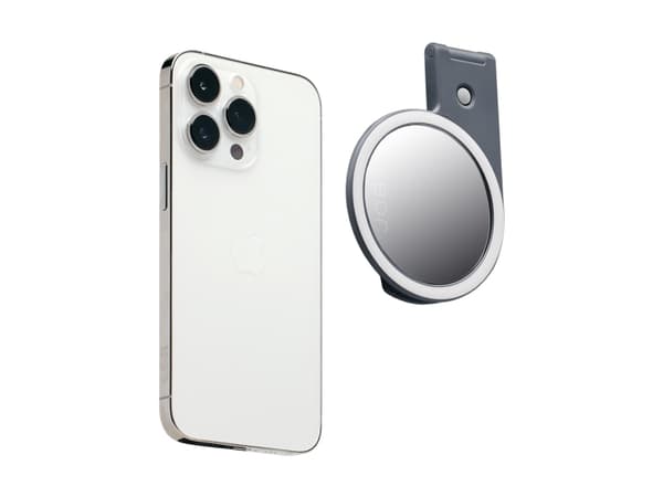 Joby Beamo, LED, Gjuten aluminium, Plast, 60 LM, 5600 K, Grå, iPhone with MagSafe, legacy iPhones, iPads, Android devices