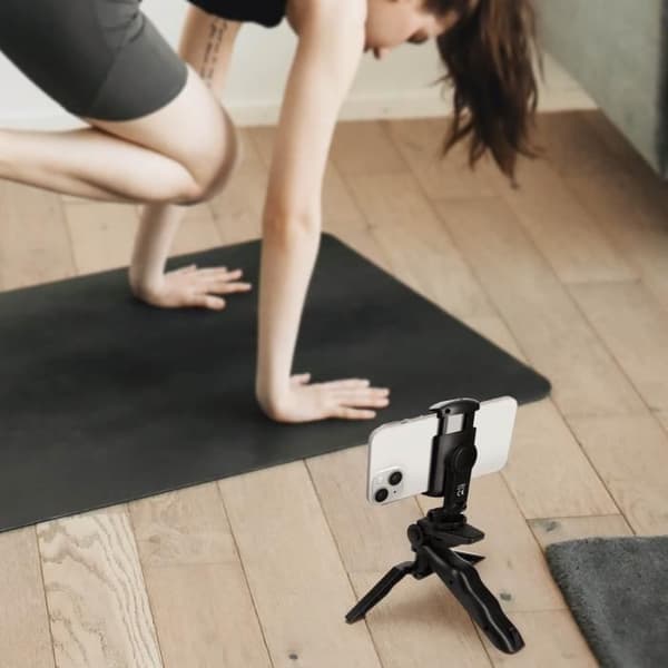 LinQ Mini Stativ för Smartphone 2in1 Roterande Selfie Monopod Ultra Stabil Svart