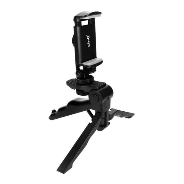 LinQ Mini Stativ för Smartphone 2in1 Roterande Selfie Monopod Ultra Stabil Svart