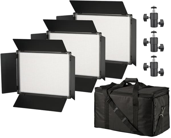 Bresser Kaksivärinen Led-paneelivalosarja Sh-1200a 3 Yksiköitä Musta