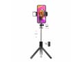 Pikkukuva 2 / 5: SBS Universal selfie stick, jossa on sisäänrakennettu LED-valo ja jalusta, musta