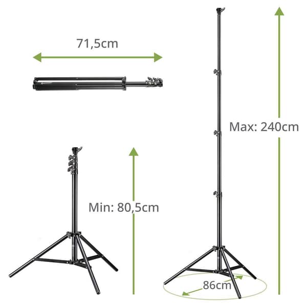 Bresser Flash Kolmijalka Br-tp240 Pro-1 Kit 2 Musta