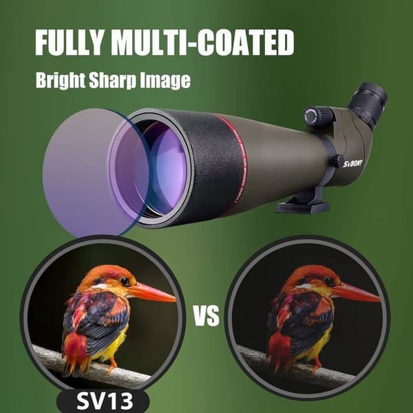 Svbony SV13 Kikkert 20-60x80, Bordstativ, Smartphone-adapter, HD Porro Prisma Vandtæt Kikkert Sportsskydning