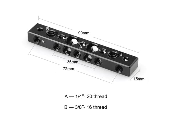 SmallRig 1091, Aluminium, Sort
