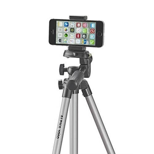 Cullmann Alpha 1000 Mobilt stativ med smartphonehållare 3 utgångar Vikt 480 g Kapacitet 1 kg 106 cm Höjd 37 cm