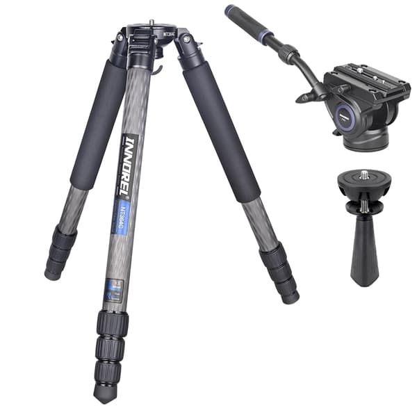 Professionelt kulfiberstativ, 160cm maksimal højde, 25kg belastningskapacitet,Og K44 kuglehoved And BL75 F80