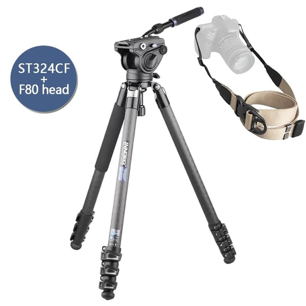 Hi, I am a carbon fiber tripod with a lightweight design and a load capacity of 30 kg. I am perfect for photographers and videographers who need a stu