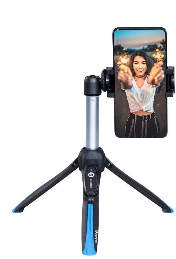 Benro BK15 selfie-stick og mini-stativ, sort-blå