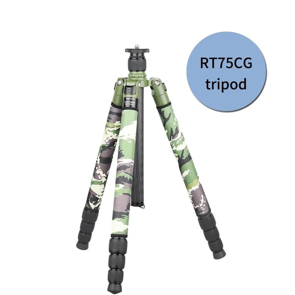 Professionelt Carbon Fiber Stativ, Maksimal Belastning 25kg, Justerbar Højde 184cm,RT85CG med N44 hoved RT75CG tripod