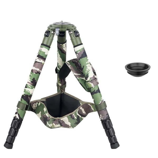 Kamuflage Carbon Fiber Tripod, 35 kg Belastningsevne, Letvægtsdesign,LT364CG tilføj skål