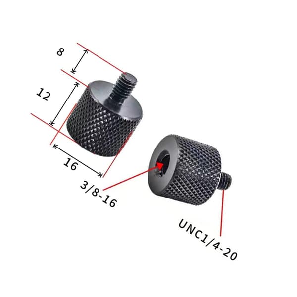 INF Adapter 1/4" till M10 för stativ och kameror - 5-pack 3/8-16