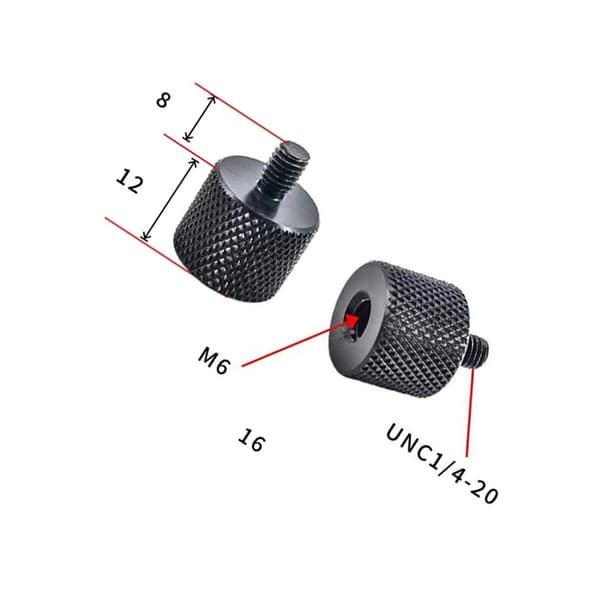 INF Adapteri 1/4" to M10 jalustalle ja kameroille - 5 kpl M6