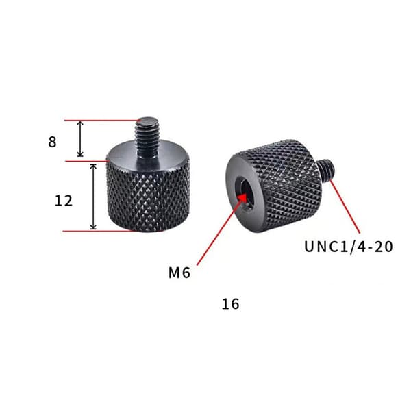 INF Adapter 1/4" till M10 för stativ och kameror - 5-pack M6