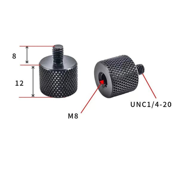 INF Adapter 1/4" til M10 til stativer og kameraer - 5-pak M8