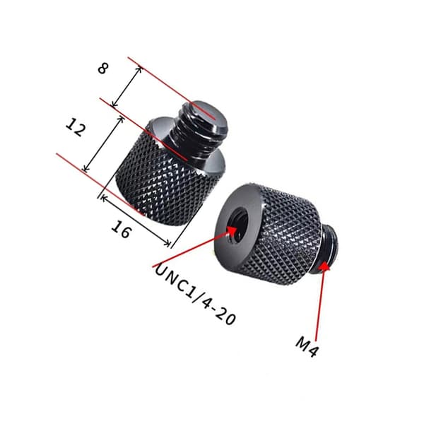 INF Stativgängadapter M12 till 1/4" Hane - 5-pack M4