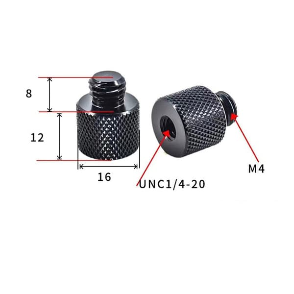 INF Stativ gevindadapter M12 til 1/4" han - 5-pak M4