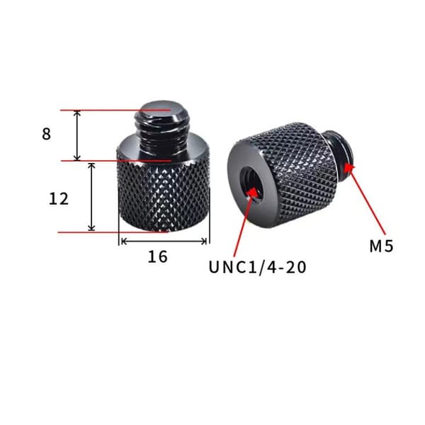 INF Stativ gevindadapter M12 til 1/4" han - 5-pak M5