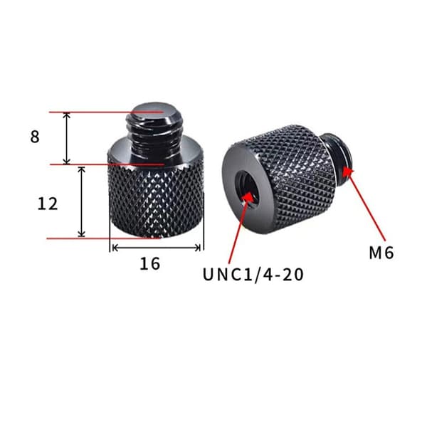 INF Stativgängadapter M12 till 1/4" Hane - 5-pack M6