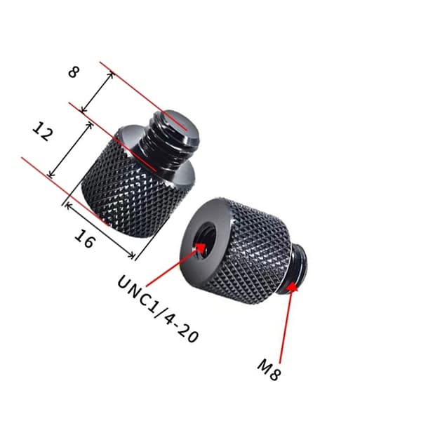INF Stativgängadapter M12 till 1/4" Hane - 5-pack M8