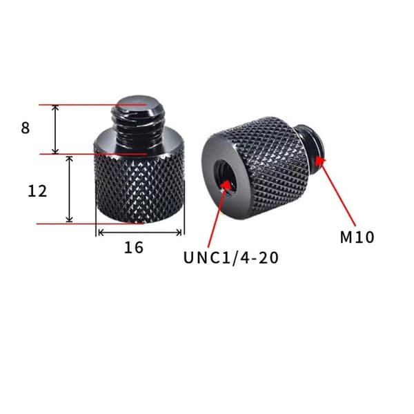 INF Stativgängadapter M12 till 1/4" Hane - 5-pack M10