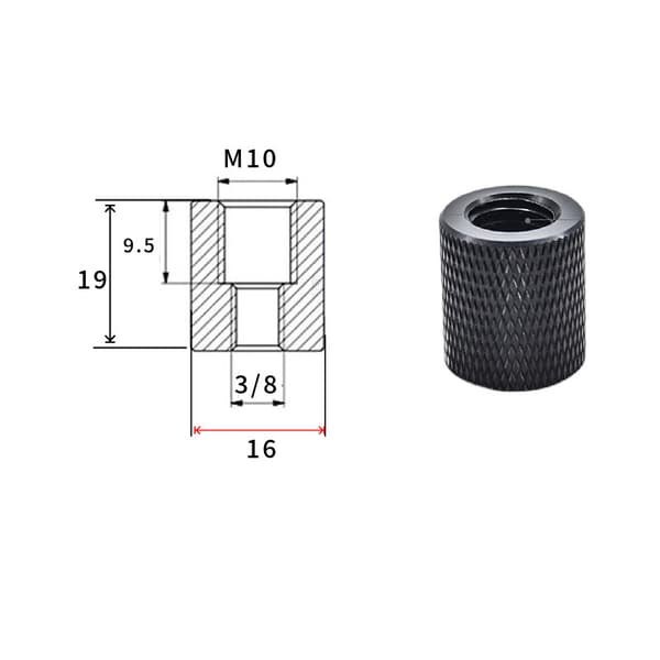 INF Adapter för stativgänga 3/8" hona till 3/8" hona - 5-pack svart M10