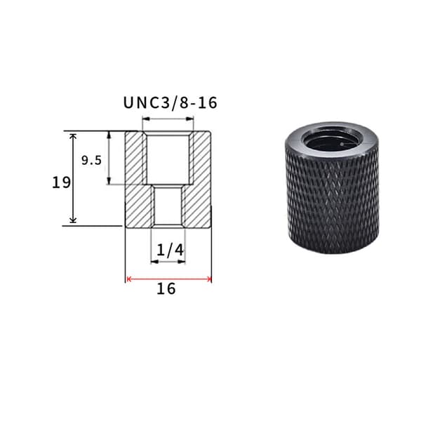 INF 5-pack 1/4 tum hona till M8 hane gängadapter för stativ och kameratillbehör 3/8-16