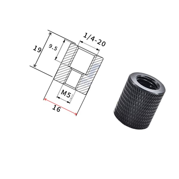 INF 5-pack 1/4 tommers hunn- til M8-hanngjengeadapter for stativ og kameratilbehør M5