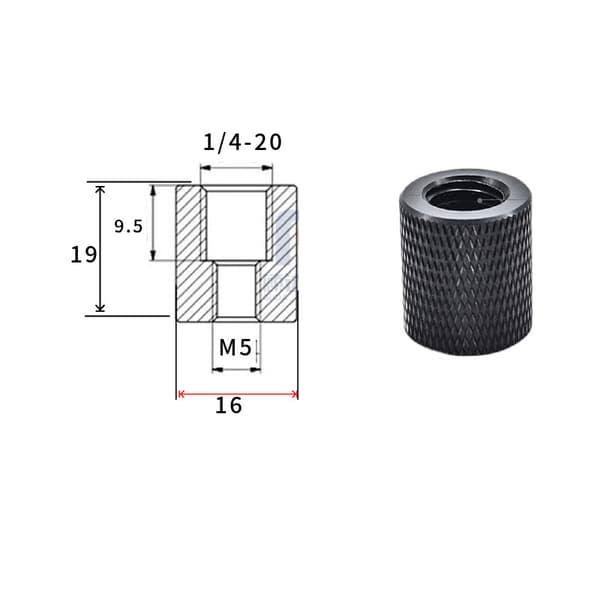 INF 5-pack 1/4 tum hona till M8 hane gängadapter för stativ och kameratillbehör M5