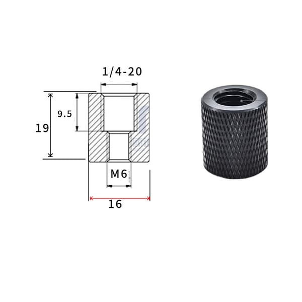 INF 5-pack 1/4 tum hona till M8 hane gängadapter för stativ och kameratillbehör M6