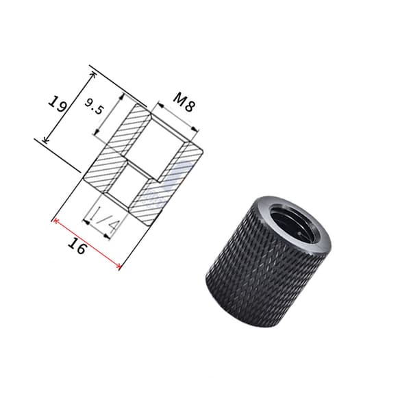 INF 5-pack 1/4 tommers hunn- til M8-hanngjengeadapter for stativ og kameratilbehør M8