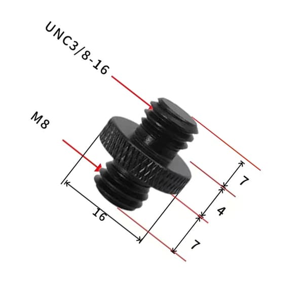 INF 5 st 3/8" hane stativ skruvadapter för kamerafäste M8