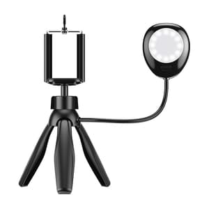 Puhelinpidike/jalusta APEXEL APL-JJ21FL LED-valolla (musta)