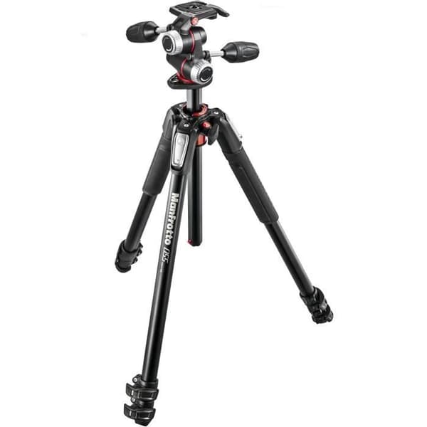 Manfrotto 055 stativ - 3 aluminiumsektioner + 3D kulled - Max vikt 8 kg - Integrerad bubbelnivå