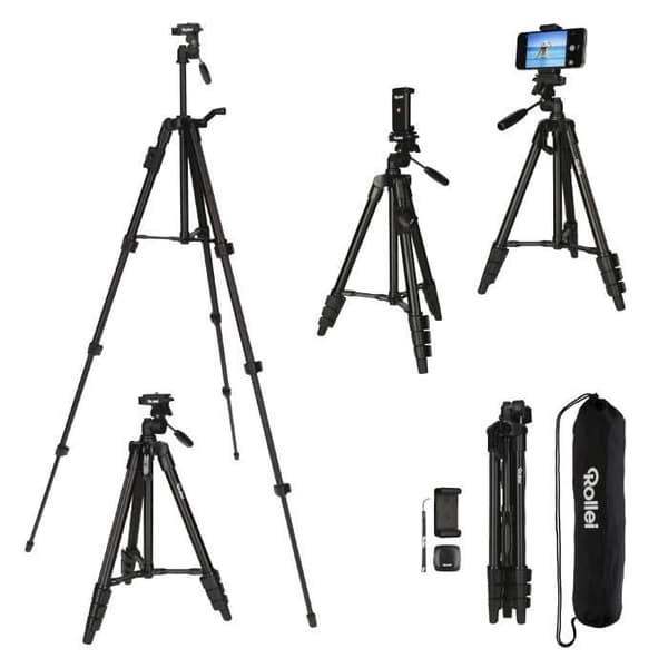Smartphone stativ - ROLLEI - Bluetooth fjärrkontroll - Max höjd 120 cm - Max lastkapacitet. 2 kg