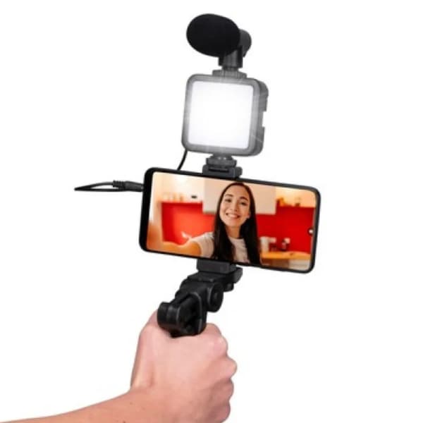 Selfie-lampa med Mikrofon & Stativ för Mobil - LED