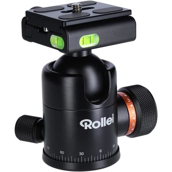Rollei Kulledstativ för stativ C6i, Professionell 360 stativhuvud med friktion, lastkapacitet 12 kg och 3 N