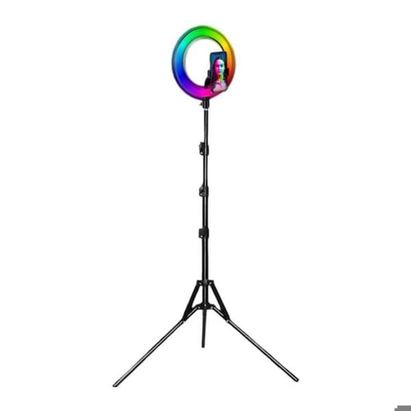 Ring Light med Stativ - Ljusring 26cm - Justerbar 1m60