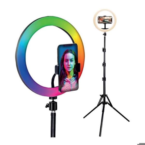 Ring Light med Stativ - Ljusring 26cm - Justerbar 1m60