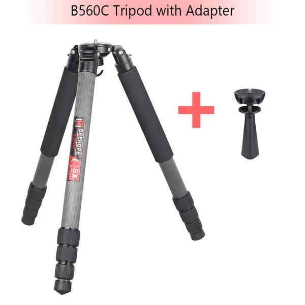 Professionelt Carbonfiber Stativ, 30 kg Belastningsevne, 160 cm Maksimal Højde,B560C og adapter